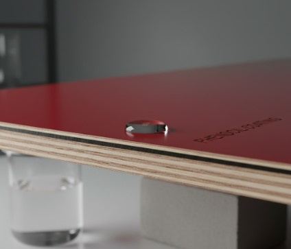 Film faced shuttering plywood showing waterproof surface