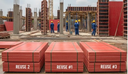 Reusable shuttering ply sheets after multiple concrete casts